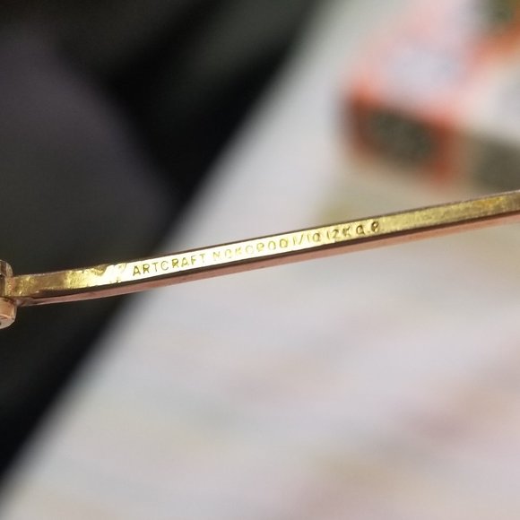 Vintage 12k Gold Filled Artcraft Nokorod Eyeglasses RX Glasses Spectacles Case - Picture 6 of 10